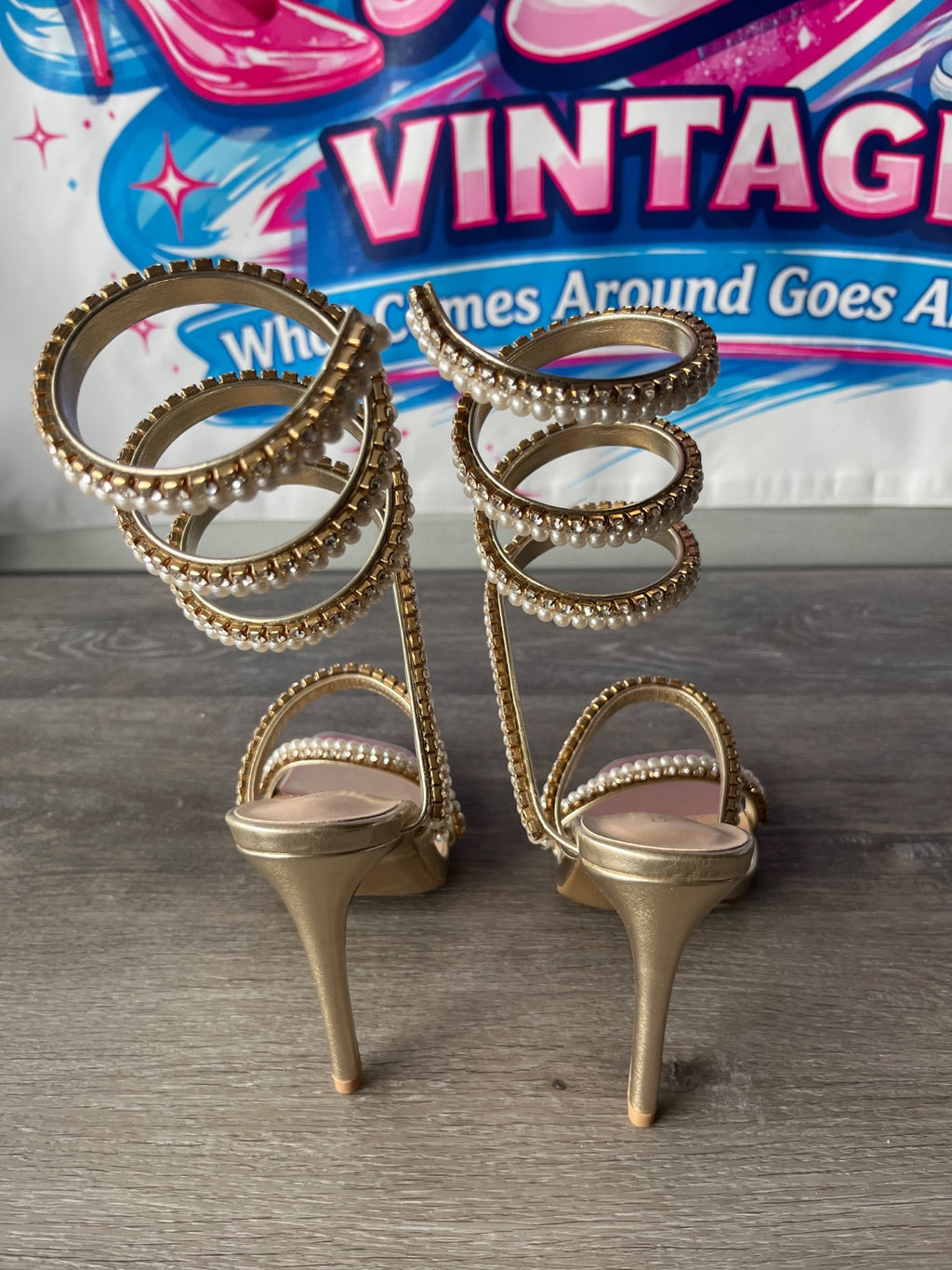 Fashion Nova Bedazzled Heels (Size W6.5)