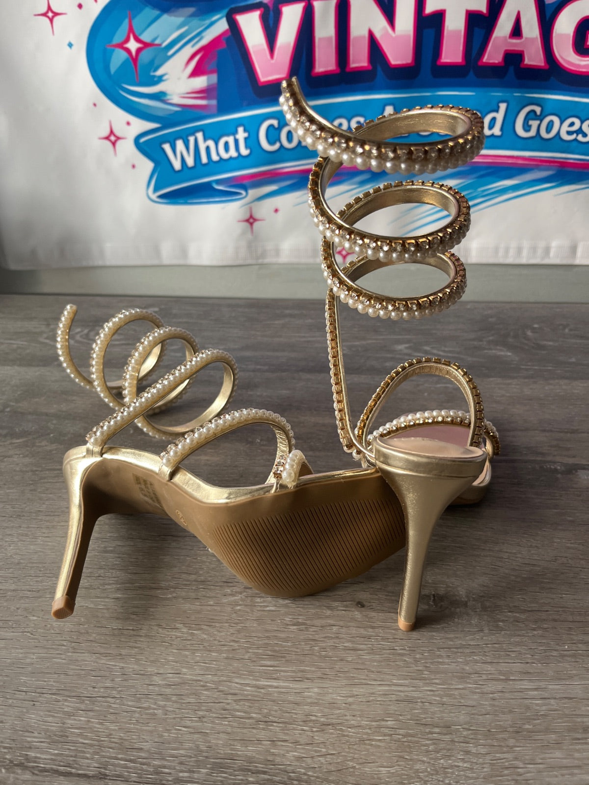 Fashion Nova Bedazzled Heels (Size W6.5)