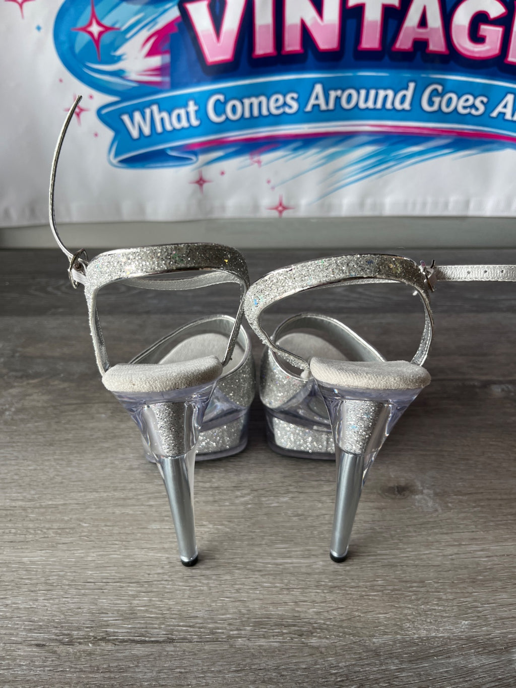 Sparkly Tall Pumps (Size W8.5)