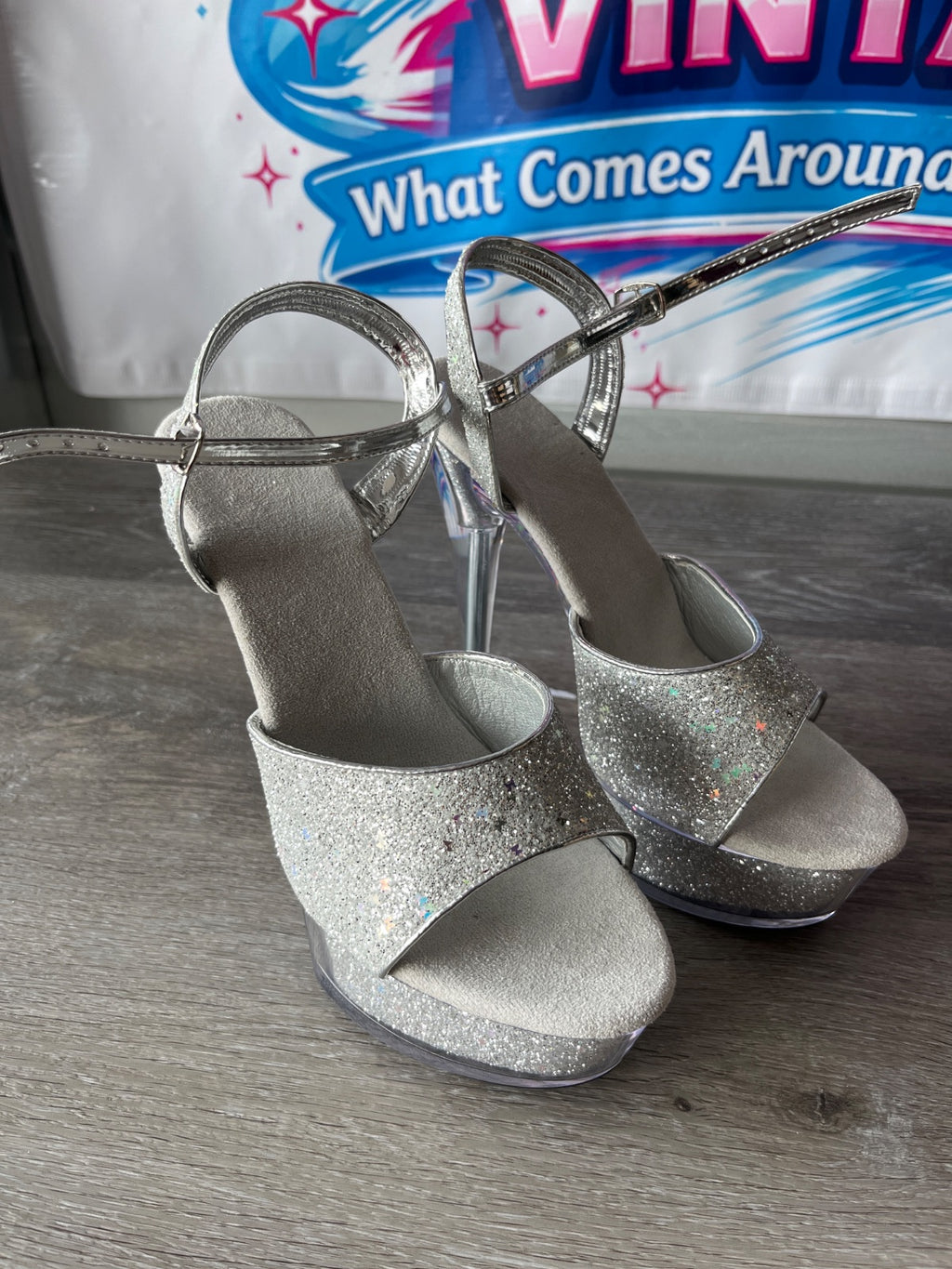 Sparkly Tall Pumps (Size W8.5)