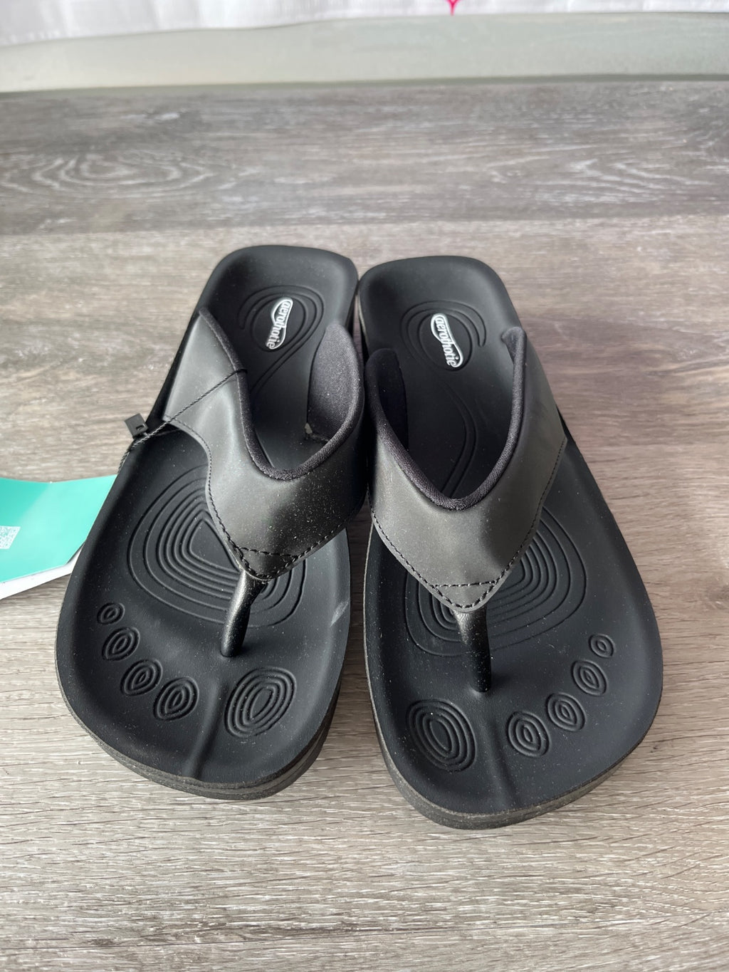 Aerothotic Black Flip Flops (Size W7.5)