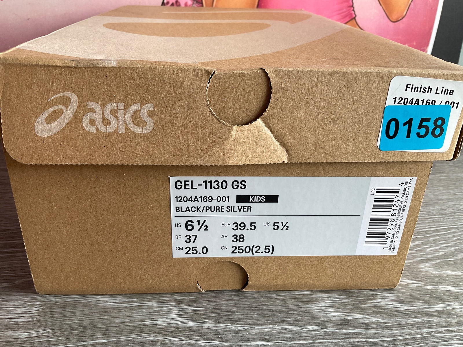 ASICS Gel Black Pure (Size 6.5 Kids W8)