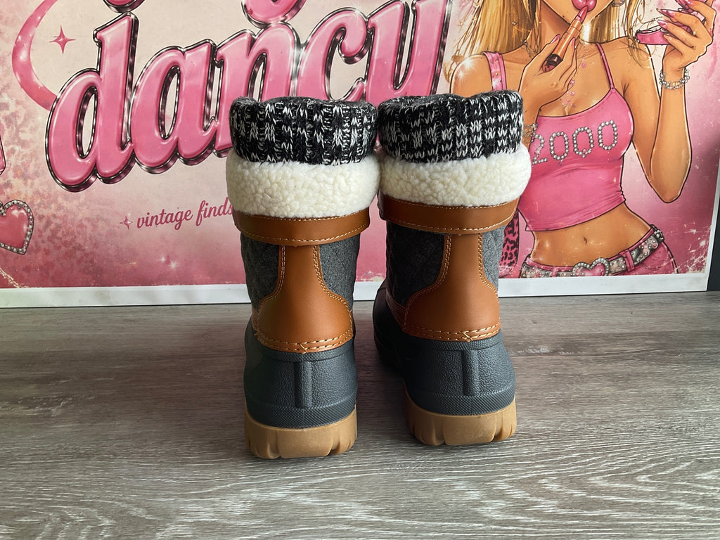 Aleader Brown Gray Winter Boot (Size W8)