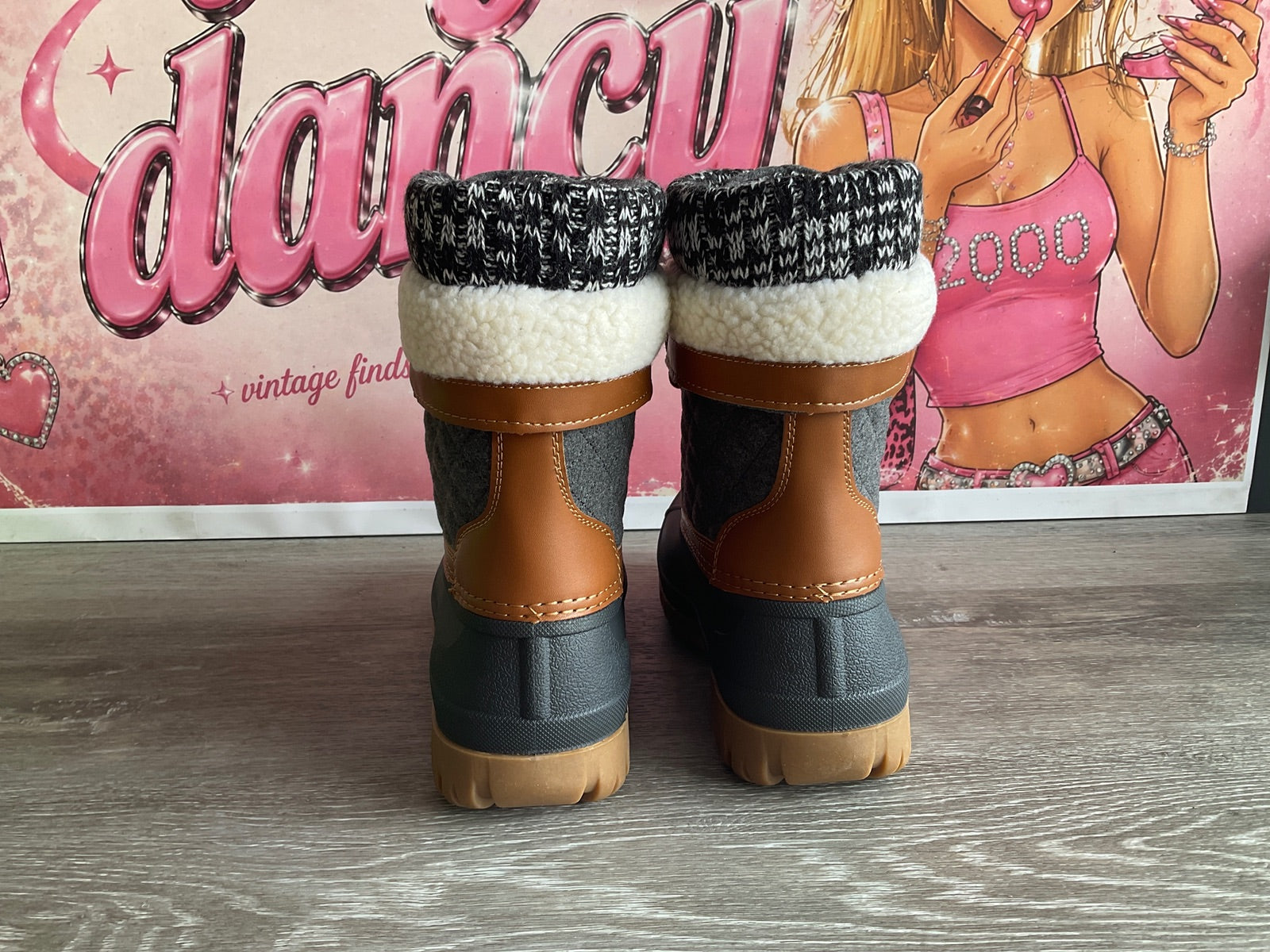 Aleader Brown Gray Winter Boot (Size W8)