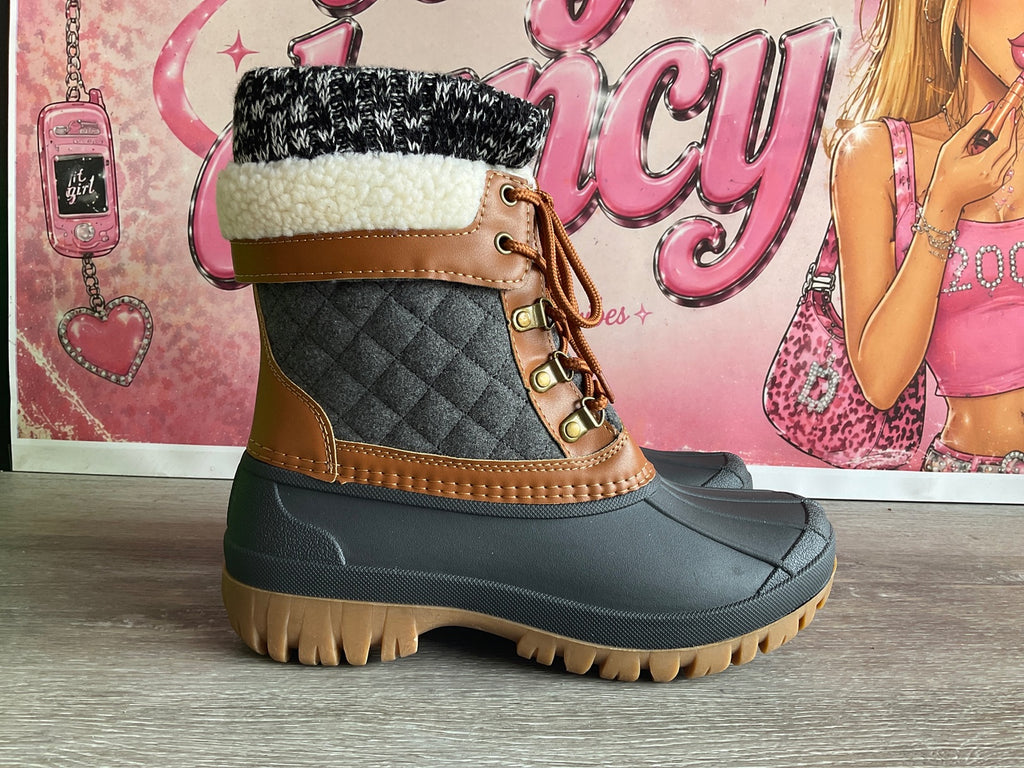 Aleader Brown Gray Winter Boot (Size W8)