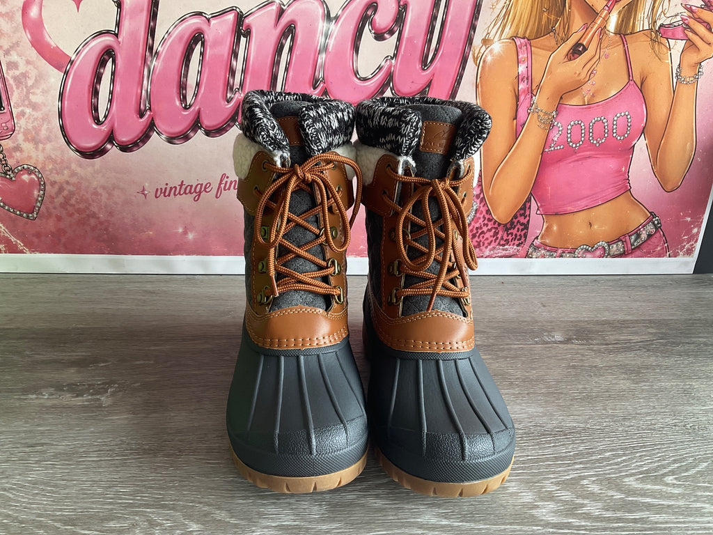 Aleader Brown Gray Winter Boot (Size W8)