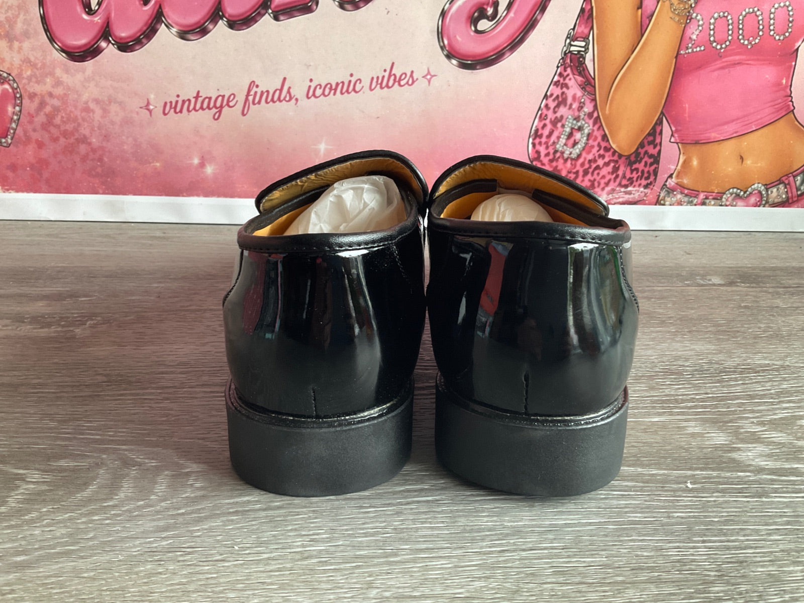 Patent Black loafers (Size M11)