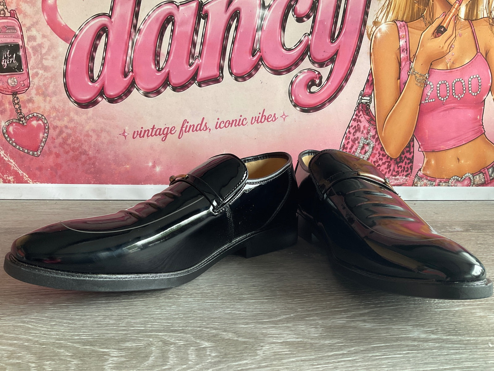 Patent Black loafers (Size M11)