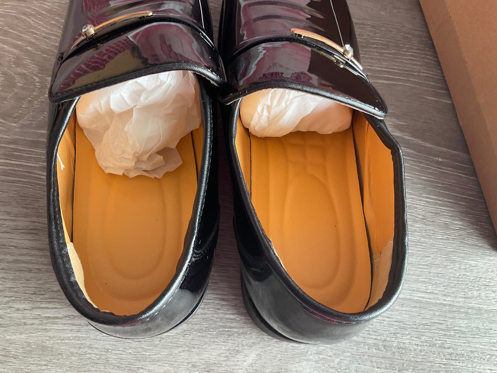 Patent Black loafers (Size M11)