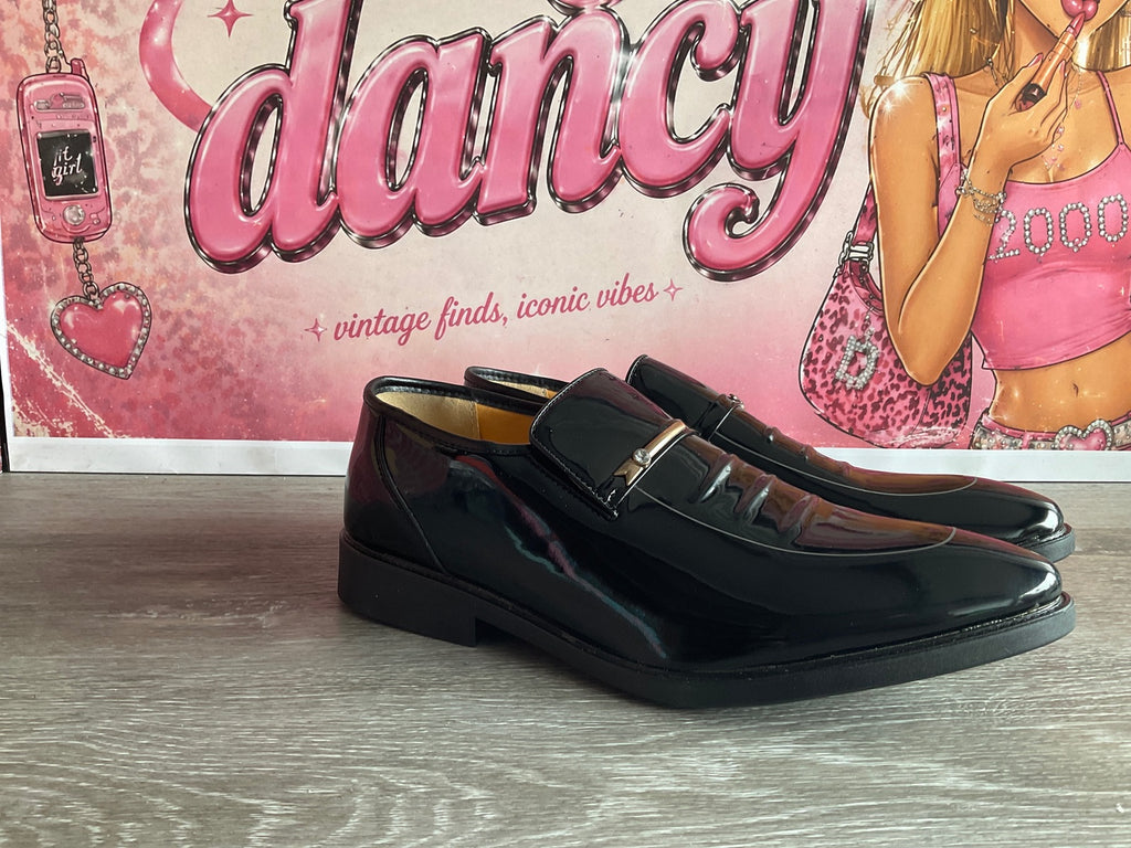 Patent Black loafers (Size M11)