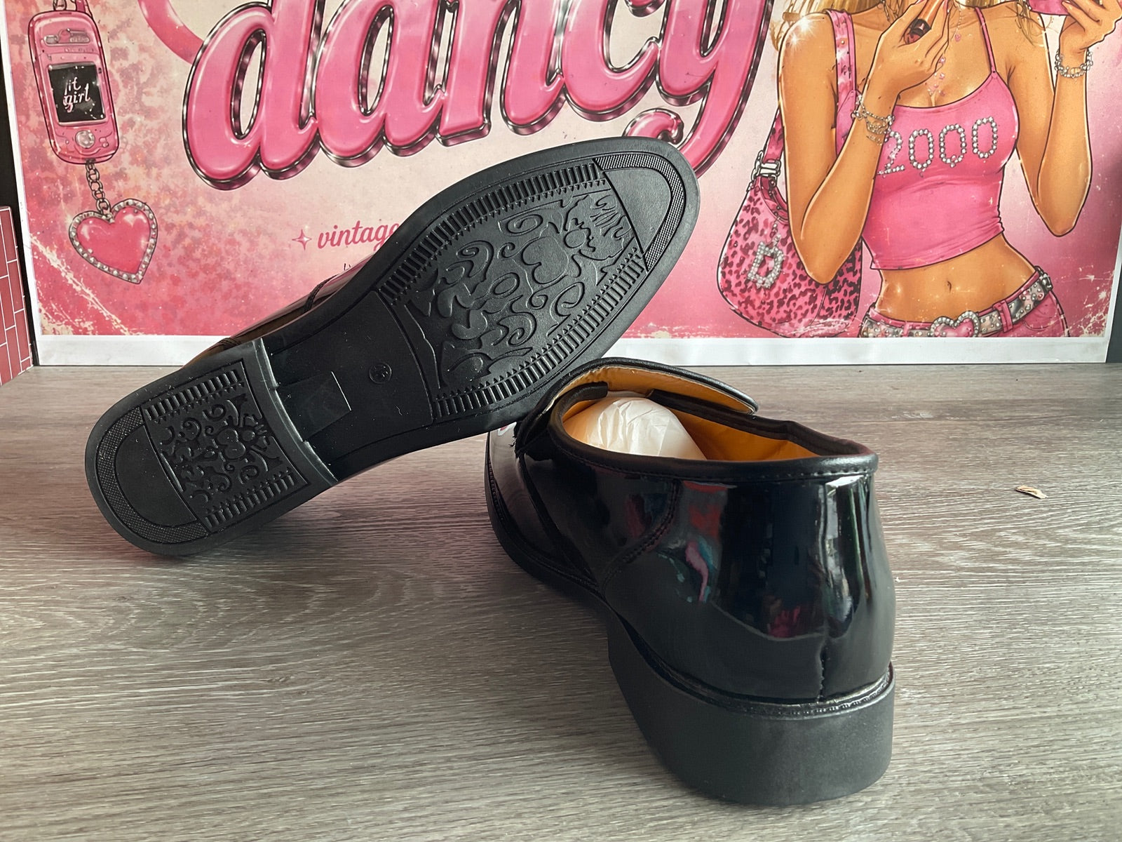 Patent Black loafers (Size M11)