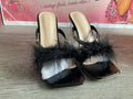 Astuccio Black Feather Block Heel (Size W.5)