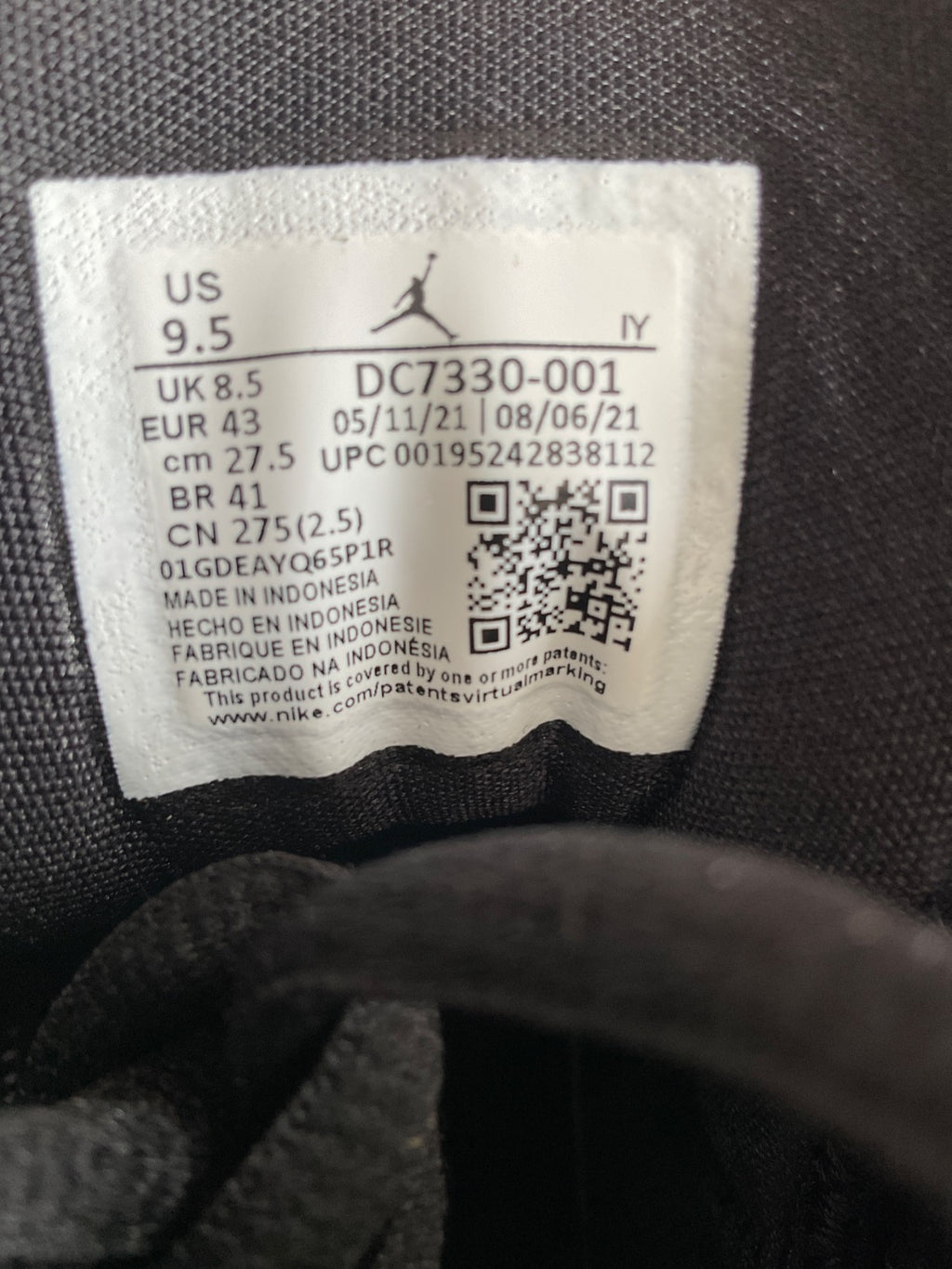 Jordans 6/17/23 (Men's US Size 9.5)