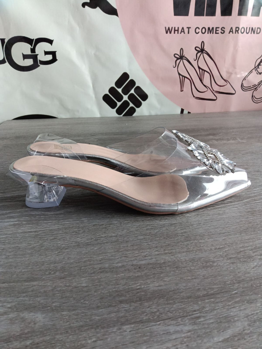 Clear Pendant Block Heel (Women's US Size 7.5)